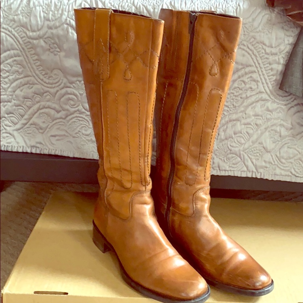 British Tan Leather Boots